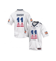 2016 US Flag Fashion Mens Under Armour Karlos Dansby #11 Auburn Tigers College Football Jersey - White