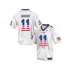 2016 US Flag Fashion Mens Under Armour Karlos Dansby #11 Auburn Tigers College Football Jersey - White