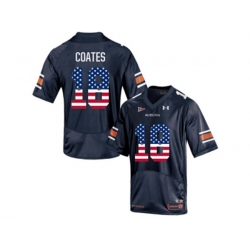 2016 US Flag Fashion Mens Under Armour Sammie Coates #18 Auburn Tigers College Football Jersey - Navy Blue
