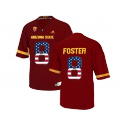2016 US Flag Fashion Mens Arizona State Sun Devils D.J. Foster #8 College Football Jersey - Maroon 2016 US Flag Fashion Mens Arizona State Sun Devils D.J. Foster #8 College Football Jersey - Maroon