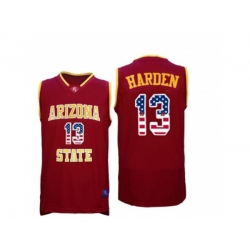 2016 US Flag Fashion Mens Arizona State Sun Devils James Harden #13 College Basketball Jersey - Maroon 2016 US Flag Fashion Mens Arizona State Sun Devils James Harden #13 College Basketball Jersey - Maroon
