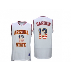 2016 US Flag Fashion Mens Arizona State Sun Devils James Harden #13 College Basketball Jersey - White 2016 US Flag Fashion Mens Arizona State Sun Devils James Harden #13 College Basketball Jersey - White