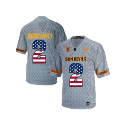 2016 US Flag Fashion Mens Arizona State Sun Devils Mike Bercovici #2 Desert Fuel College Football Jersey - Grey 2016 US Flag Fashion Mens Arizona State Sun Devils Mike Bercovici #2 Desert Fuel College Football Jersey - Grey
