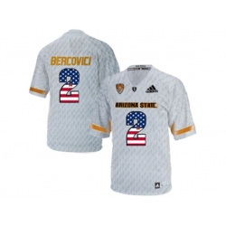 2016 US Flag Fashion Mens Arizona State Sun Devils Mike Bercovici #2 Desert Ice College Football Jersey - White 2016 US Flag Fashion Mens Arizona State Sun Devils Mike Bercovici #2 Desert Ice College Football Jersey - White