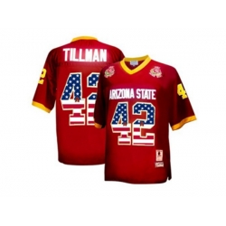 2016 US Flag Fashion Mens Arizona State Sun Devils Pat Tillman #42 1997 Rose Bowl College Football Throwback Jersey - Maroon 2016 US Flag Fashion Mens Arizona State Sun Devils Pat Tillman #42 1997 Rose Bowl College Football Throwback Jersey - Maroon