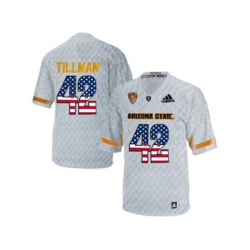2016 US Flag Fashion Mens Arizona State Sun Devils Pat Tillman #42 Desert Ice College Football Jersey - White 2016 US Flag Fashion Mens Arizona State Sun Devils Pat Tillman #42 Desert Ice College Football Jersey - White