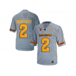Mens Arizona State Sun Devils Mike Bercovici #2 Desert Fuel College Football Jersey - Grey Mens Arizona State Sun Devils Mike Bercovici #2 Desert Fuel College Football Jersey - Grey