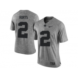 2016 Heather Gray Alabama Crimson Tide Jalen Hurts #2 College Football Limited Jerseys - Gridiron Gray