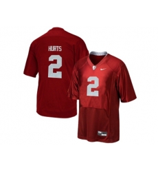 2016 Mens Alabama Crimson Tide Jalen Hurts #2 College Football Pro Combat Jersey - Crimson