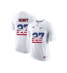 2016 US Flag Fashion Alabama Crimson Tide Derrick Henry #27 College Football Limited Jersey - White