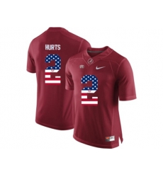 2016 US Flag Fashion Alabama Crimson Tide Jalen Hurts #2 College Football Limited Jerseys - Crimson