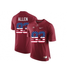 2016 US Flag Fashion Alabama Crimson Tide Jonathan Allen #93 College Football Limited Jersey - Crimson
