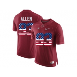 2016 US Flag Fashion Alabama Crimson Tide Jonathan Allen #93 College Football Limited Jersey - Crimson