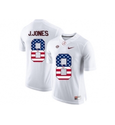 2016 US Flag Fashion Alabama Crimson Tide Julio Jones #8 College Football Limited Jersey - White