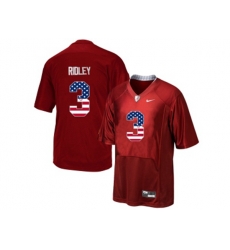 2016 US Flag Fashion Mens Alabama Crimson Tide Calvin Ridley #3 College Football Pro Combat Jersey - Crimson