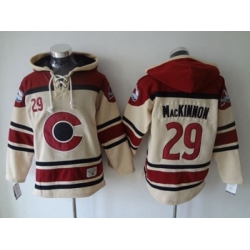 Colorado Avalanche #29 Nathan MacKinnon Cream Sawyer Hooded Jerseys Colorado Avalanche #29 Nathan MacKinnon Cream Sawyer Hooded Jerseys