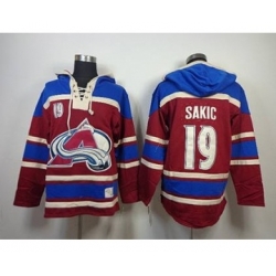 nhl jerseys colorado avalanche #19 sakic red-blue[pullover hooded sweatshirt]