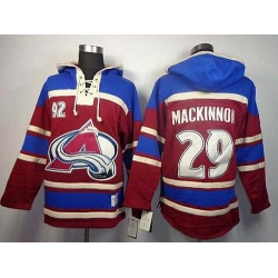 nhl jerseys colorado avalanche #29 mackinnon red-blue[pullover hooded sweatshirt]