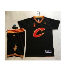 Cleveland Cavaliers #2 Kyrie Irving Black Short Sleeve C A Set Stitched NBA Jersey
