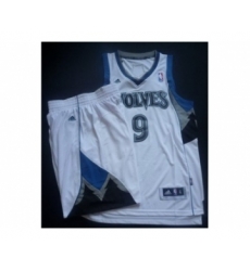 nba minnesota timberwolves #9 rubio white[revolution 30 swingman suits]