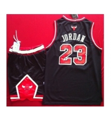 nike nba chicago bulls #23 jordan black[Suits]
