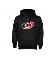 Carolina Hurricanes Black Old Time Hockey Big Logo with Crest Pullover Hoodie