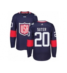 Youth Adidas Team USA #20 Ryan Suter Premier Navy Blue Away 2016 World Cup Ice Hockey Jersey