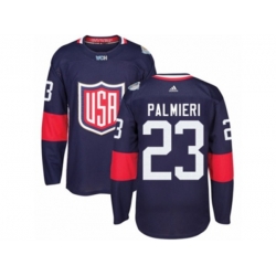 Youth Adidas Team USA #23 Kyle Palmieri Premier Navy Blue Away 2016 World Cup Ice Hockey Jersey