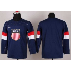 youth 2014 winter olympics nhl jerseys blank blue USA