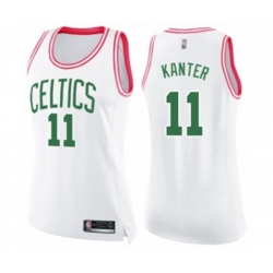 Womens Boston Celtics #11 Enes Kanter Swingman White Pink Fashion Basketball Jersey