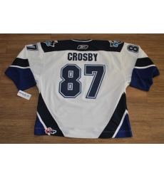 Chl Penguins Rimouski Oceanic #87 Sidney Crosby Premier White Way Hockey Jersey
