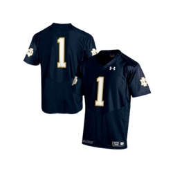 2015 Under Armour Mens Norte Dame Fighting Irish #1 Fan College Football Jersey - Navy Blue
