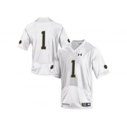 2015 Under Armour Mens Norte Dame Fighting Irish #1 Fan College Football Jersey - White