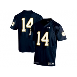 2015 Under Armour Mens Norte Dame Fighting Irish #14 College Football Jersey - Navy Blue