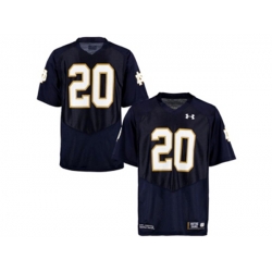 2015 Under Armour Mens Norte Dame Fighting Irish #20 College Football Jersey - Navy Blue