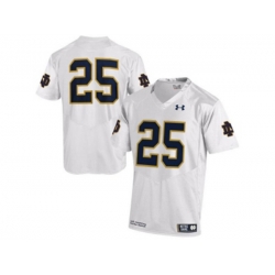 2015 Under Armour Mens Norte Dame Fighting Irish #25 College Football Jersey - White