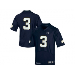 2015 Under Armour Mens Norte Dame Fighting Irish Joe Montana #3 Shamrock Series College Football Jersey - Blue