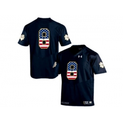 2016 US Flag Fashion 2015 Under Armour Mens Norte Dame Fighting Irish #8 College Football Jersey - Navy Blue