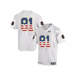 2016 US Flag Fashion 2015 Under Armour Mens Norte Dame Fighting Irish No.81 College Football Jersey - White