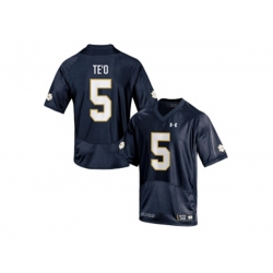 Under Armour Mens Notre Dame Fighting Irish Manti Teo #5 College Football Jersey - Navy Blue